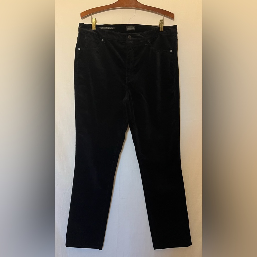 NWOT -Talbots Women’s Corduroy Classic 5 Pocket Straight Leg Pants -Black- Sz 14
